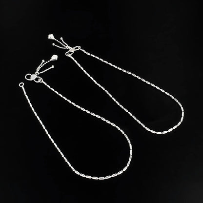 Girlish 925 Sterling Silver capsule design Chain Anklet Pair 10"