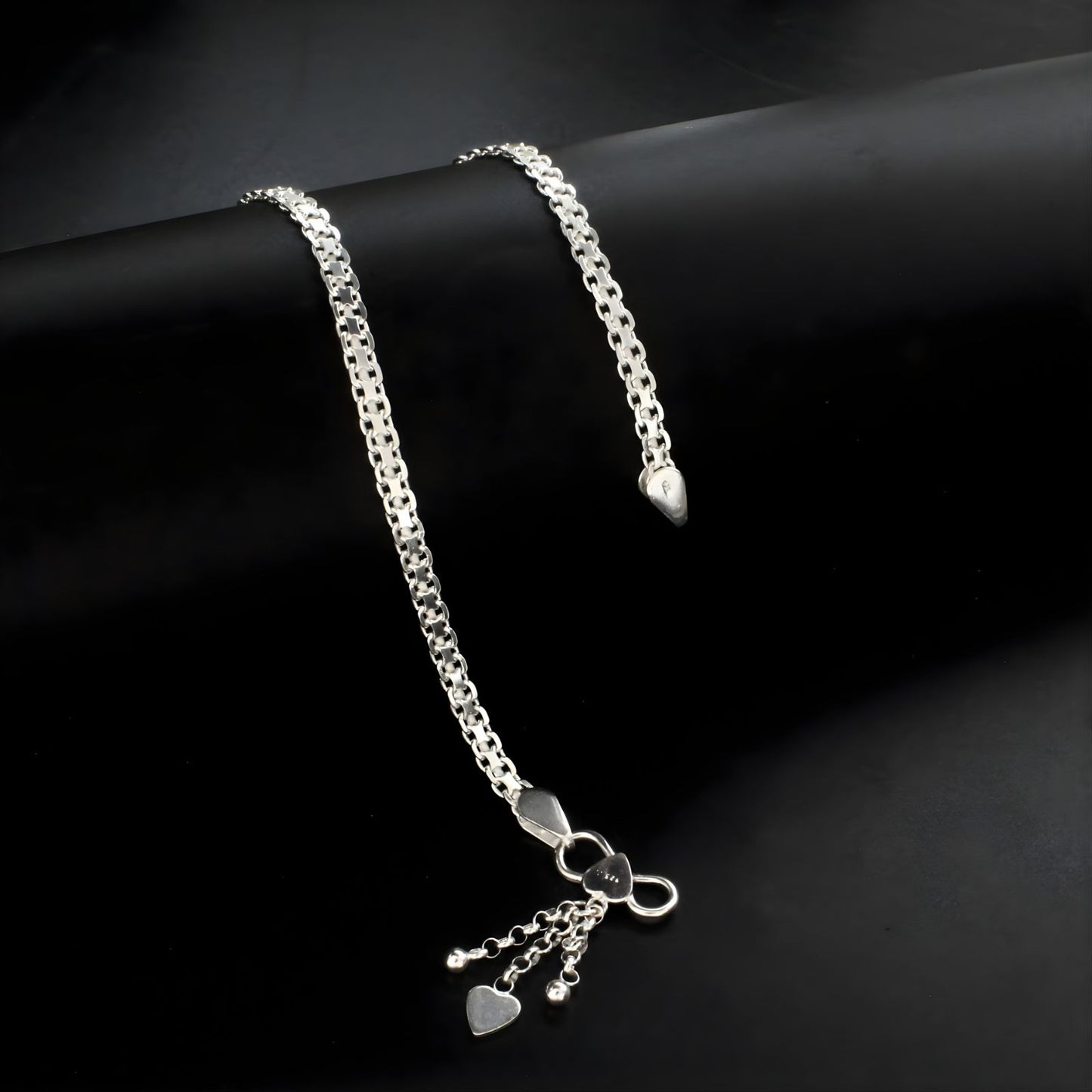 925 Sterling Silver women Divine Bismark Anklet 10.3" - Single