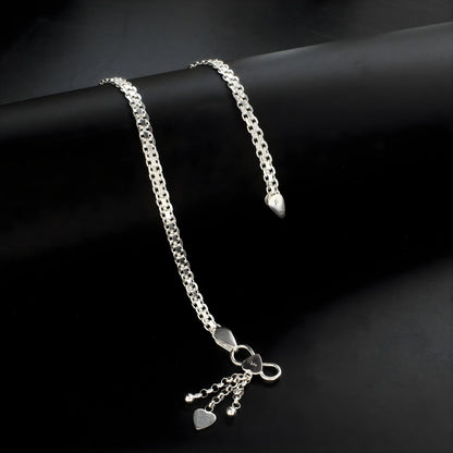 925 Sterling Silver women Divine Bismark Anklet 10.3" - Single