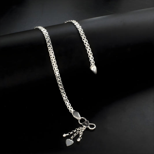 925 Sterling Silver women Divine Bismark Anklet 10.3" - Single