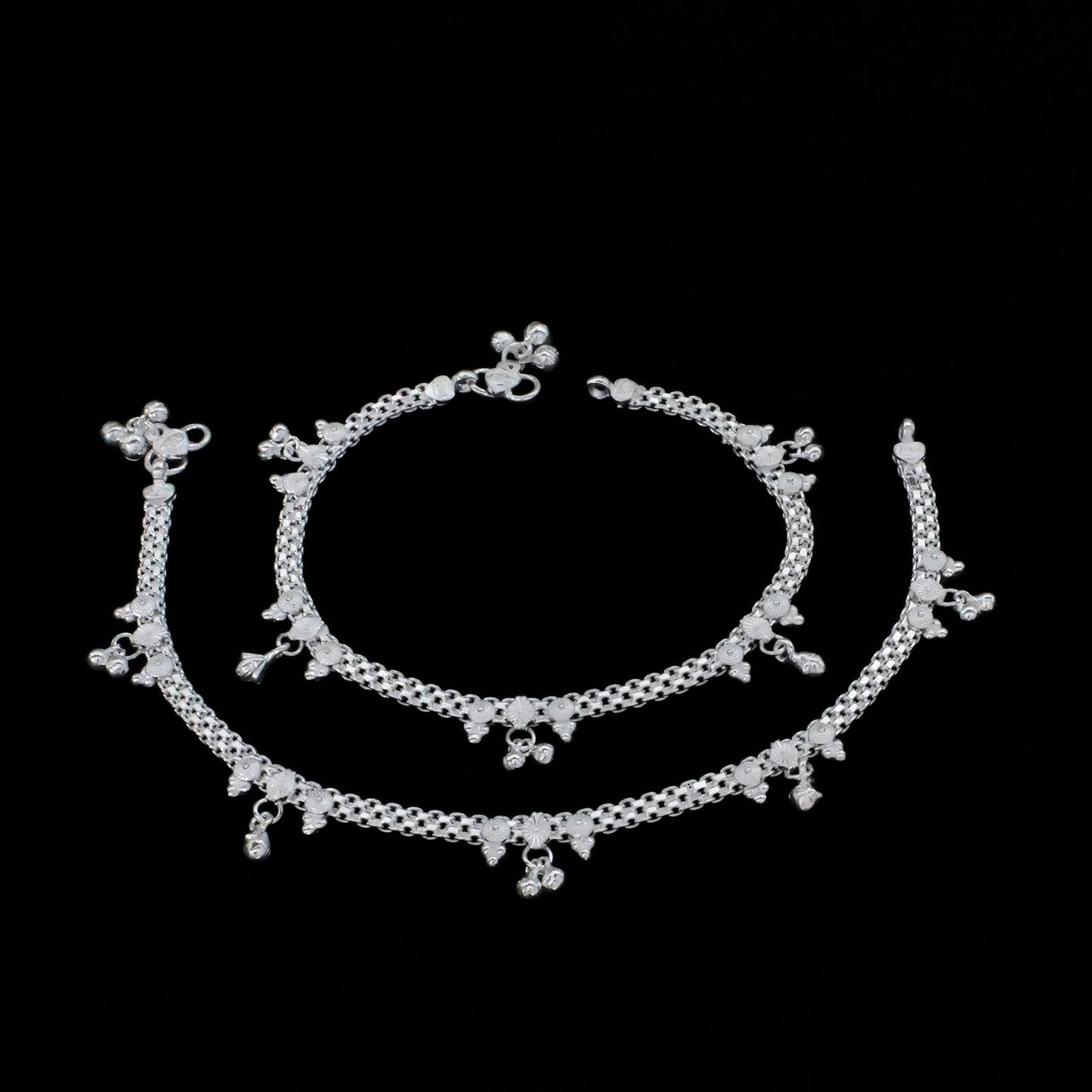 Real Sterling Silver handmade gifting Anklets for women Ankle Pair 10.3"