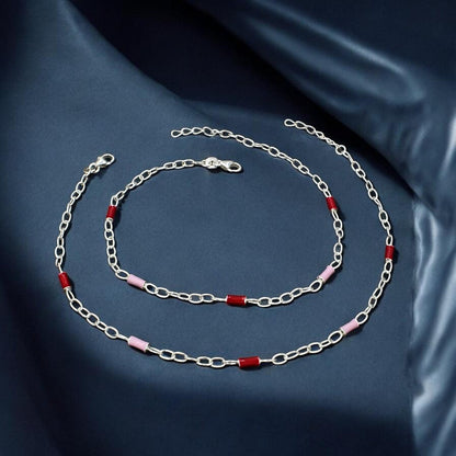 Beach Wear 925 Sterling Silver Chain women Payal Anklet Pair 10.5"