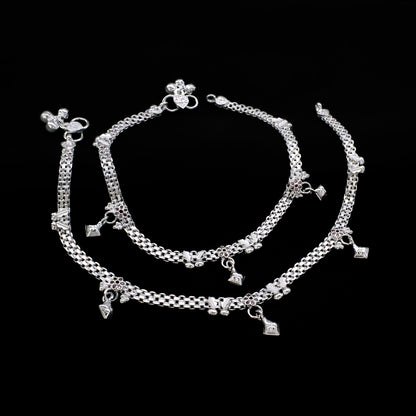 Delicate Real Silver Chain Anklet for Women - Payal