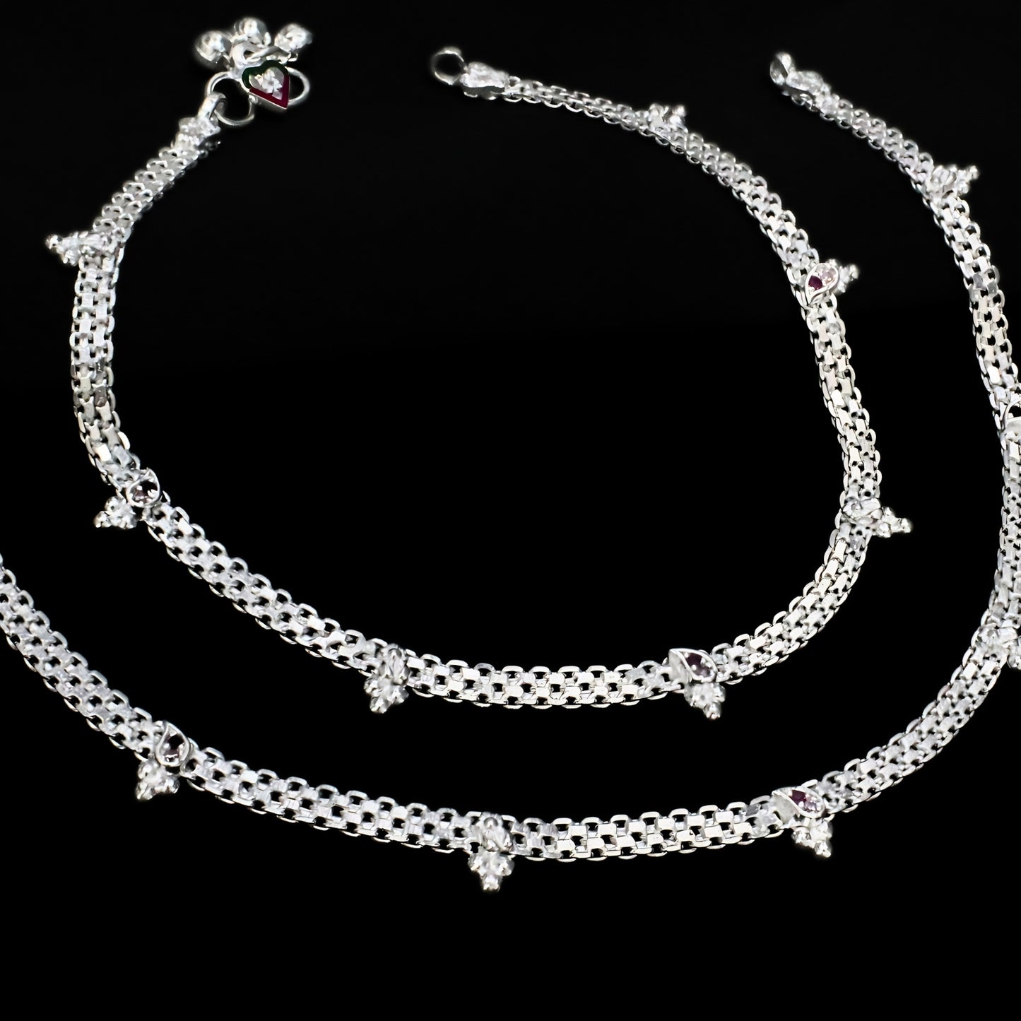 Boho Look Real Silver Chain Payal Anklet for Women