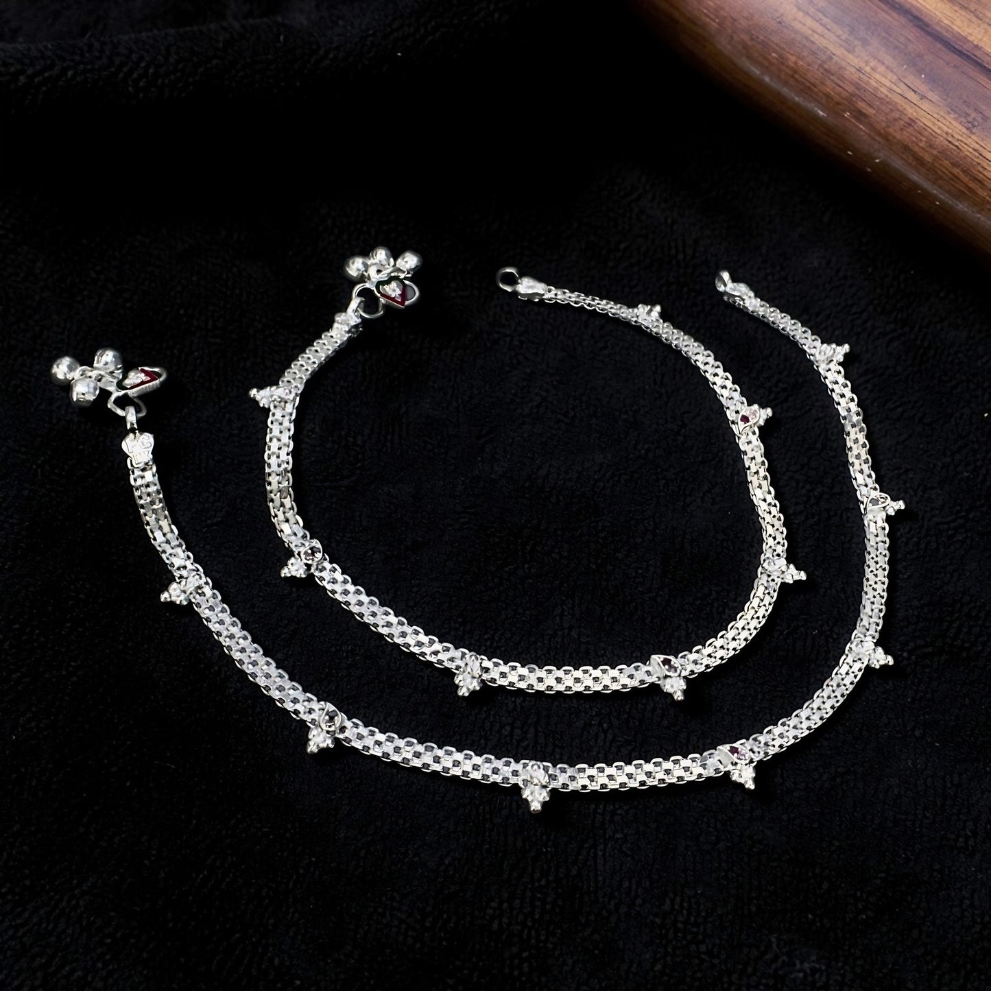 Boho Look Real Silver Chain Payal Anklet for Women