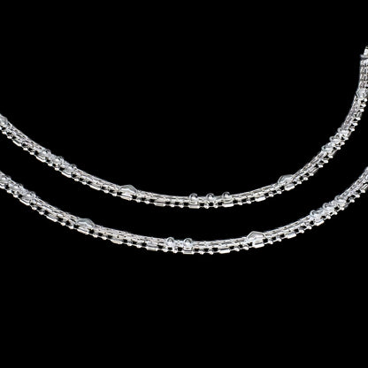 Elegant Traditional Real Silver Payal Women Anklet Pair 10.3"