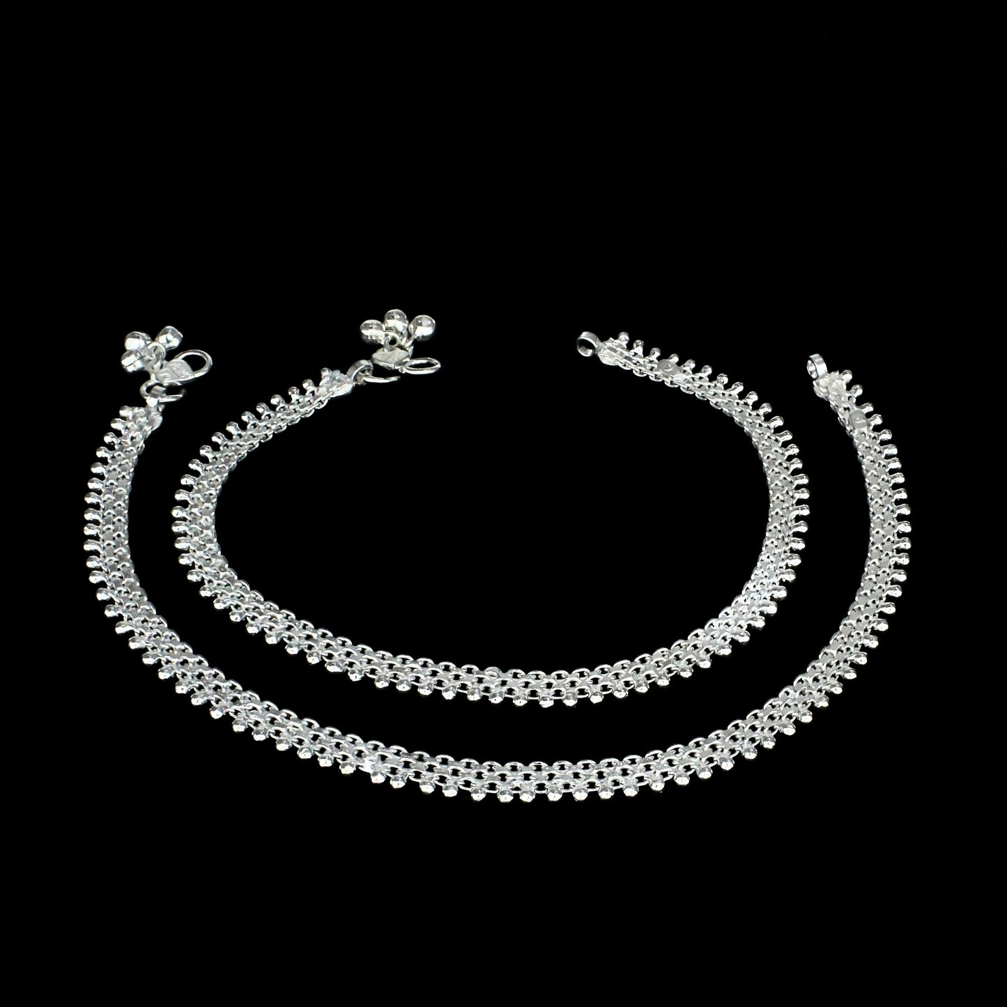 Premium Real Silver Payal Anklet for Women Pair 10.3"