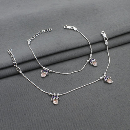 Real Silver Hanging Charm Anklet for Baby & Girls