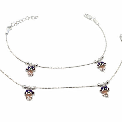 Real Silver Hanging Charm Anklet for Baby & Girls
