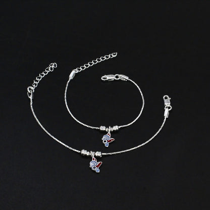 Real Silver Open-Wing Bird Anklet Payal for Kids