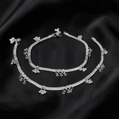 Elegant Real Silver Women Payal Anklet with Timeless Shine