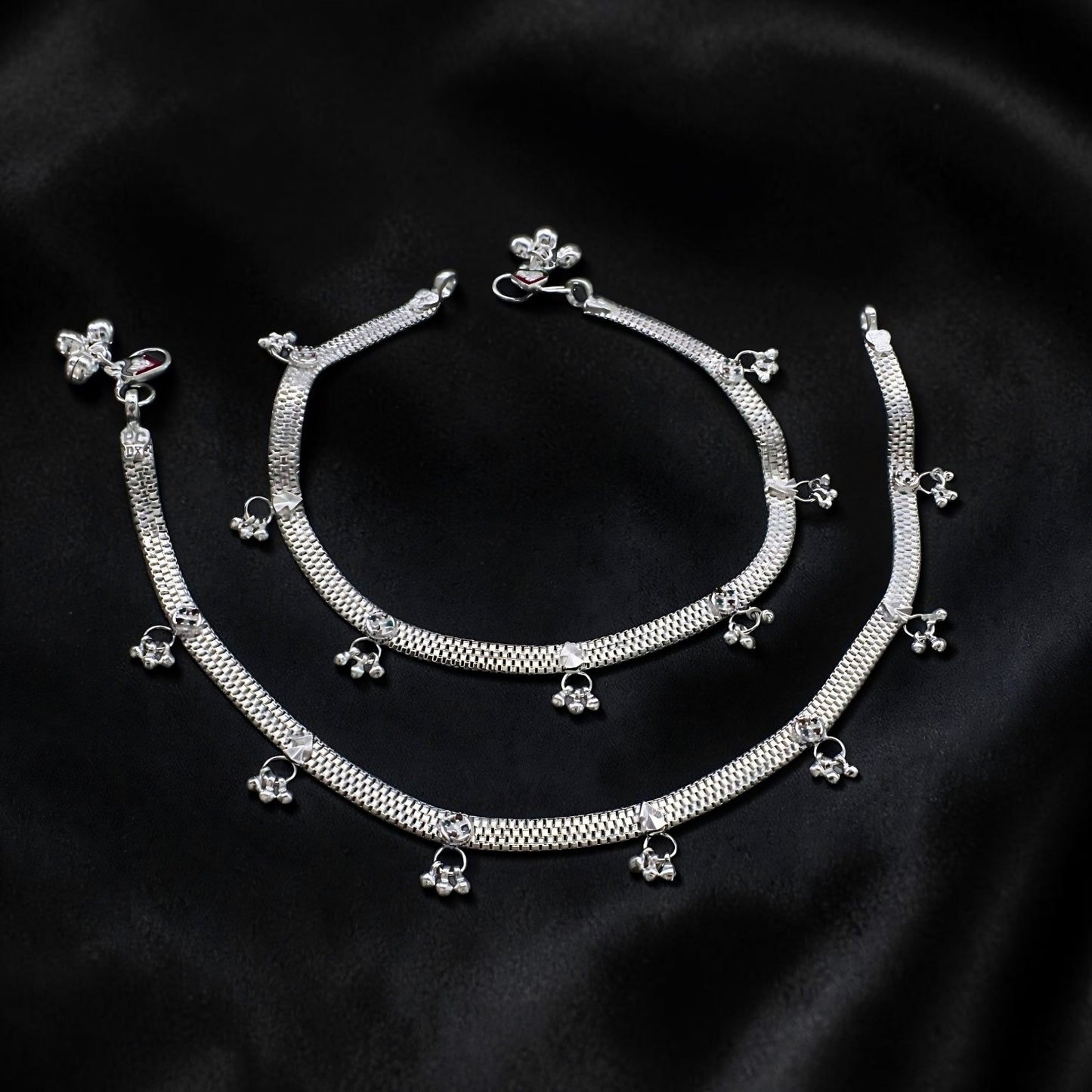 Beautiful Real Silver Foot Jewelry Anklet Payal for Women - 10.3"