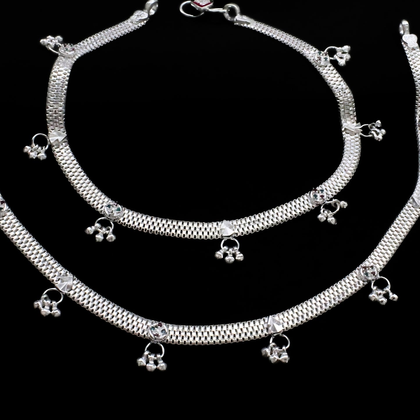 Beautiful Real Silver Foot Jewelry Anklet Payal for Women - 10.3"