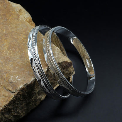 990 Real Silver Women amazing unique trendy Bangles Bracelet (Kangan)- Pair