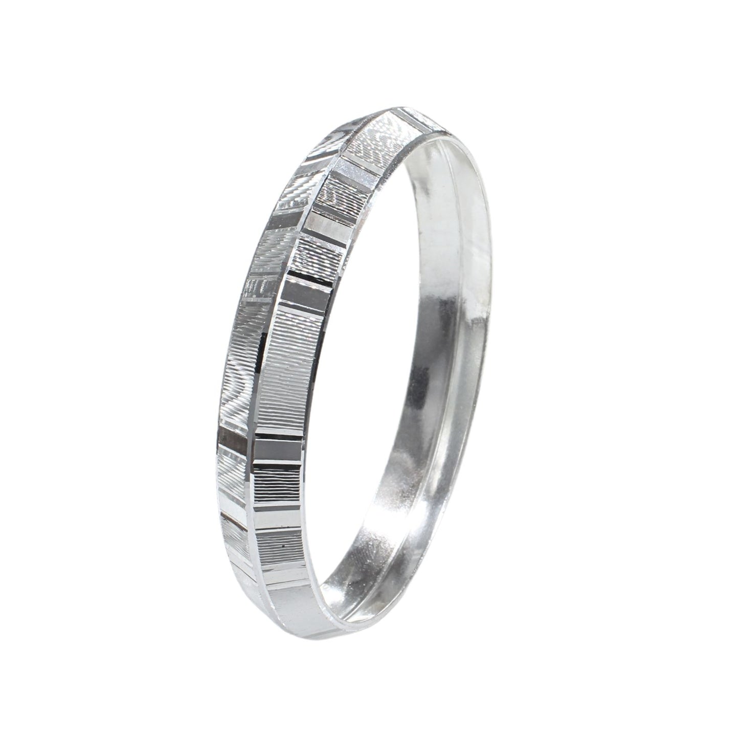 Pure silver heavy weight kada for men on a white background