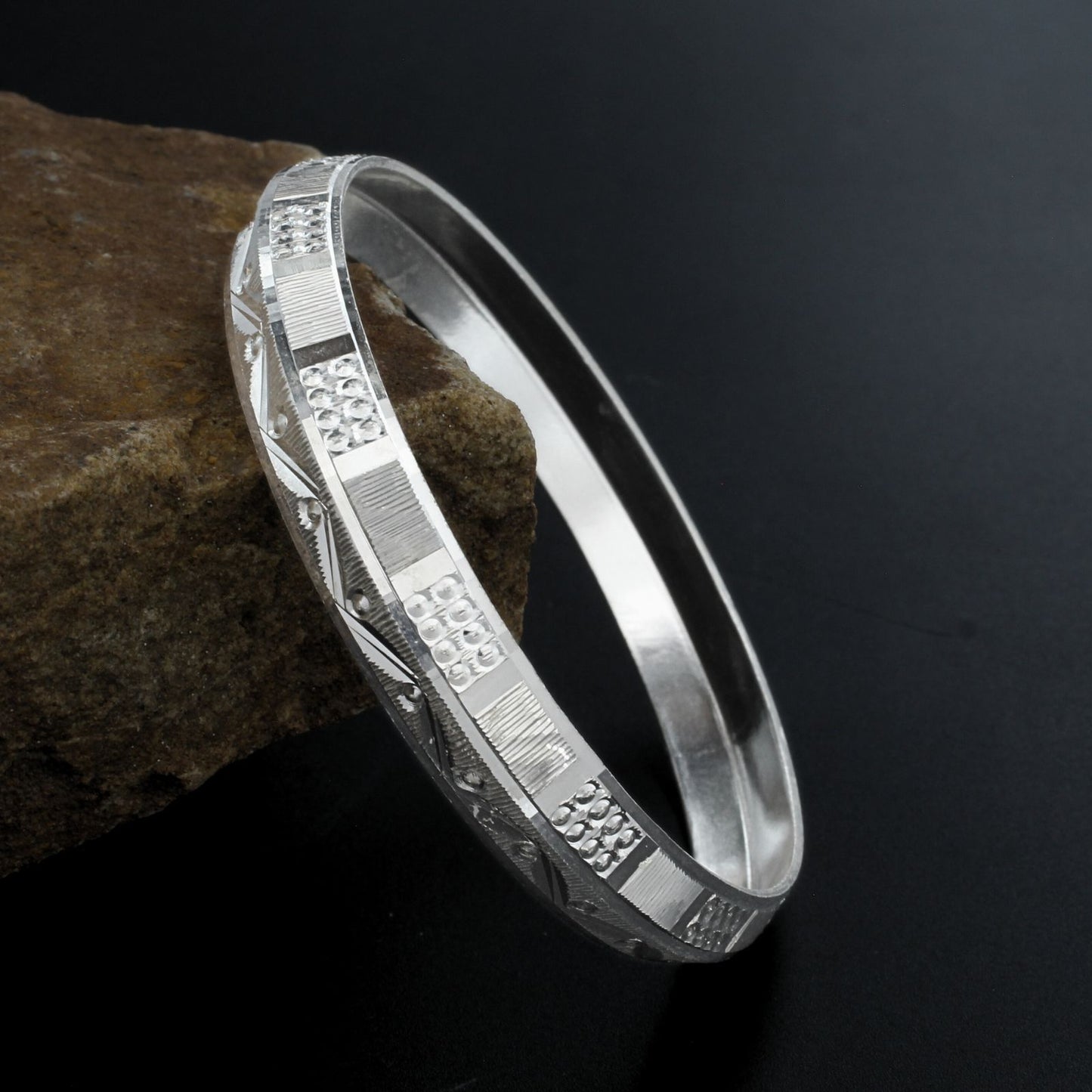 Indian Real 990 Sterling Silver handmade Men's Bangle