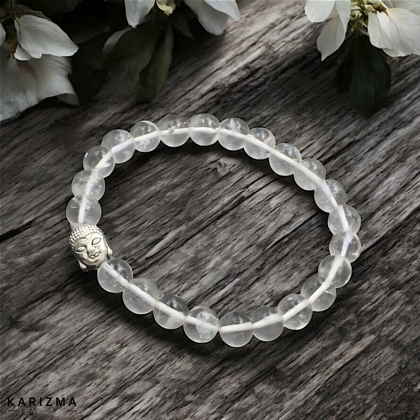 Clear Crystal Quartz Reiki Crystal Products with Buddha Head stones Bracelet for Men and Women