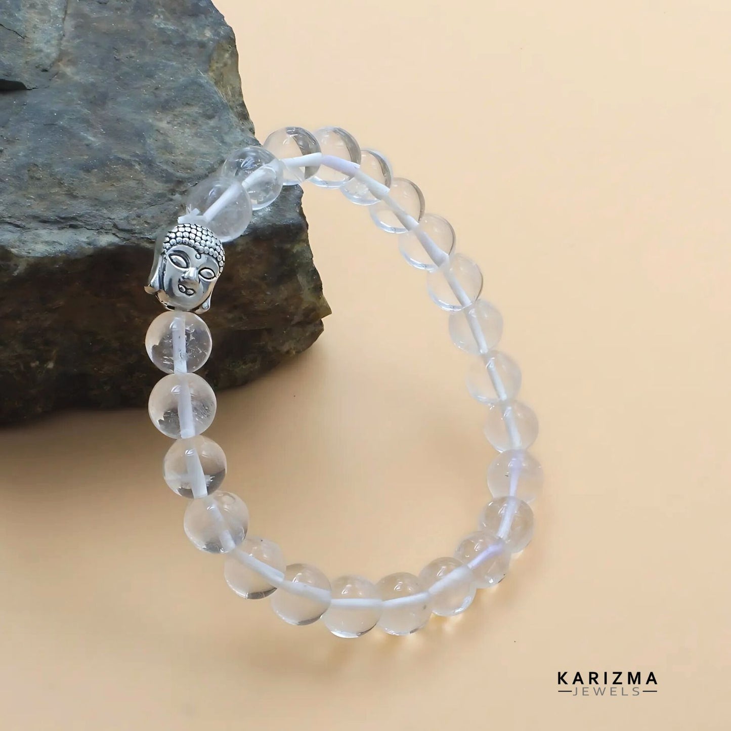 Clear Crystal Quartz Reiki Crystal Products with Buddha Head stones Bracelet for Men and Women