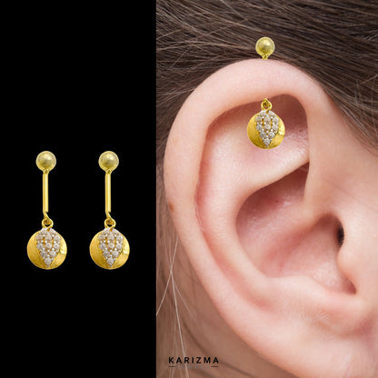 18k Real Gold Excellent Bugadi Drops & Danglers CZ Earring for Women and Girls