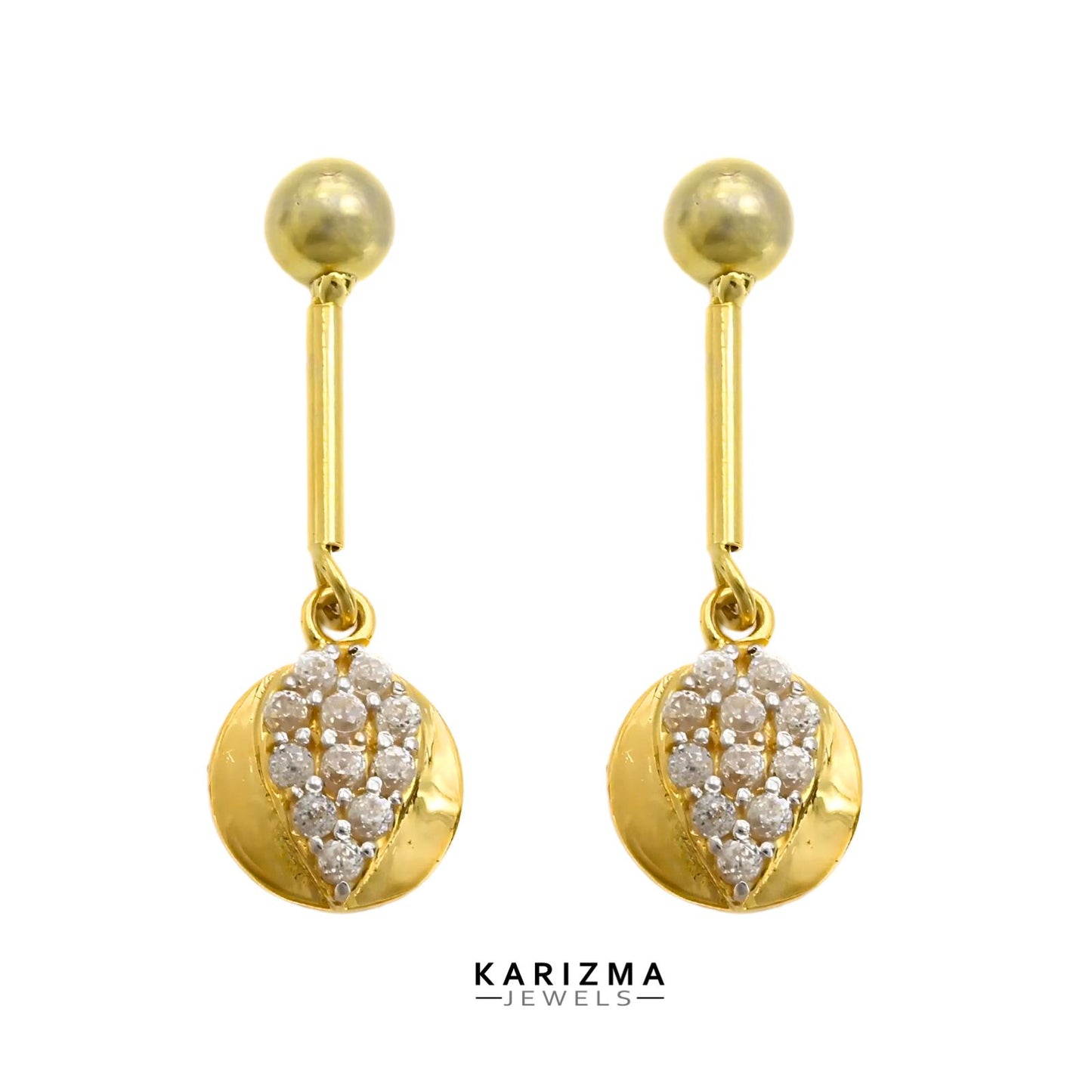 18k Real Gold Excellent Bugadi Drops & Danglers CZ Earring for Women and Girls