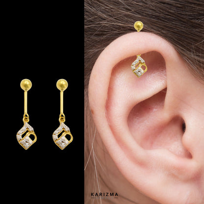 18k Real Gold amazing Bugadi Drops & Danglers CZ Earring for Women and Girls