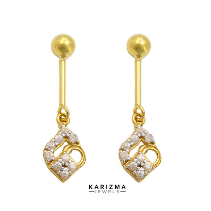 18k Real Gold amazing Bugadi Drops & Danglers CZ Earring for Women and Girls