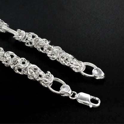 925 Real Silver Elegant Men's Chain Bracelet 8.5"