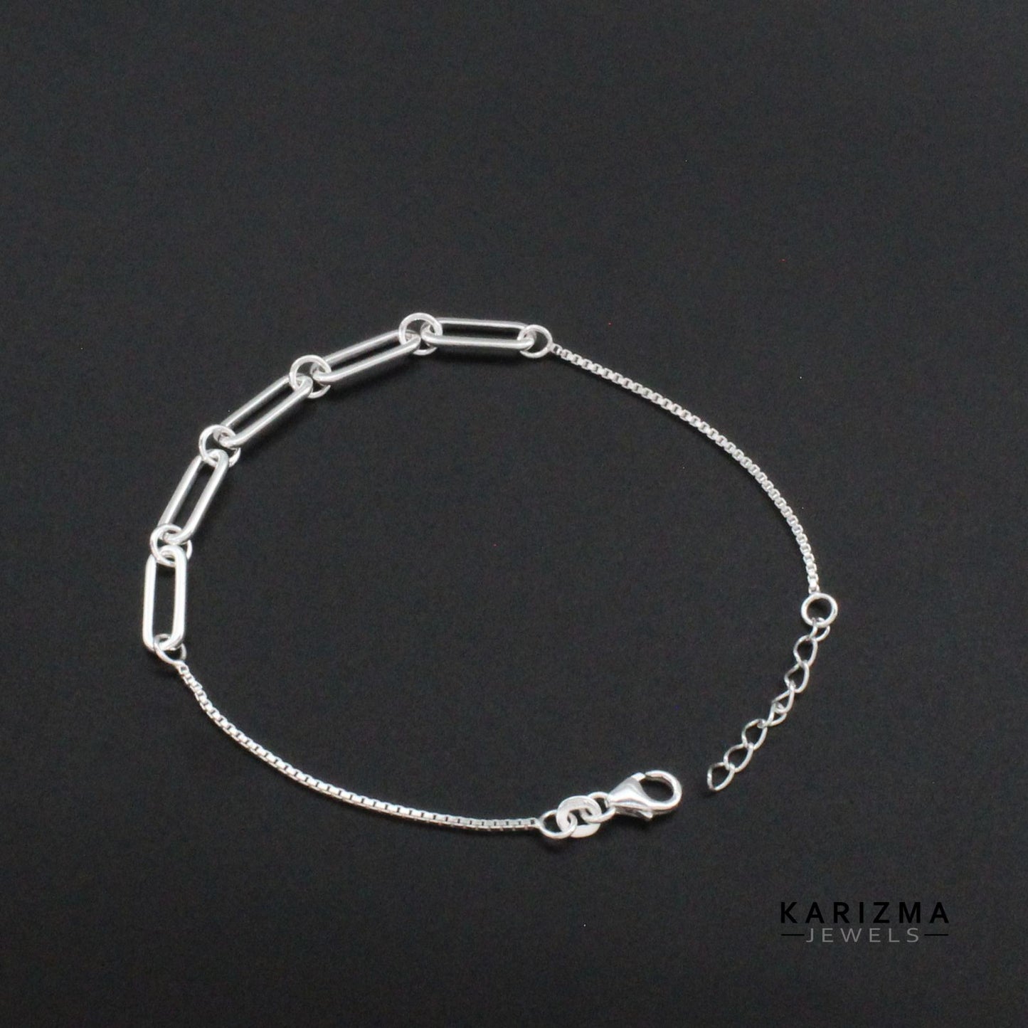 925 Real Silver Paperclip Chain gifting cute Bracelet for Girls