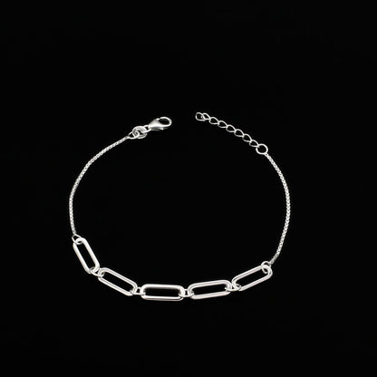 925 Real Silver Paperclip Chain gifting cute Bracelet for Girls