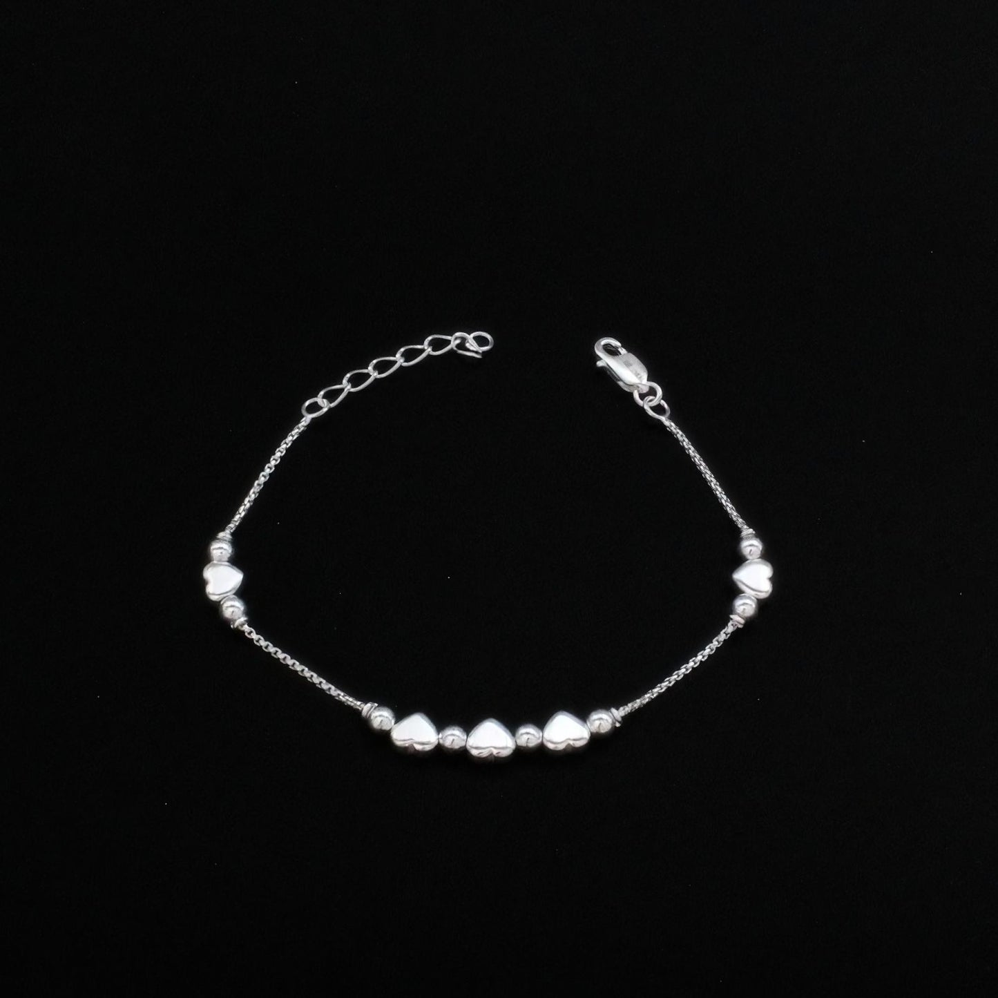 925 Sterling Silver unique trendy Heart Tennis Bracelet for Girls