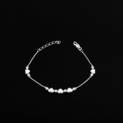 925 Sterling Silver unique trendy Heart Tennis Bracelet for Girls