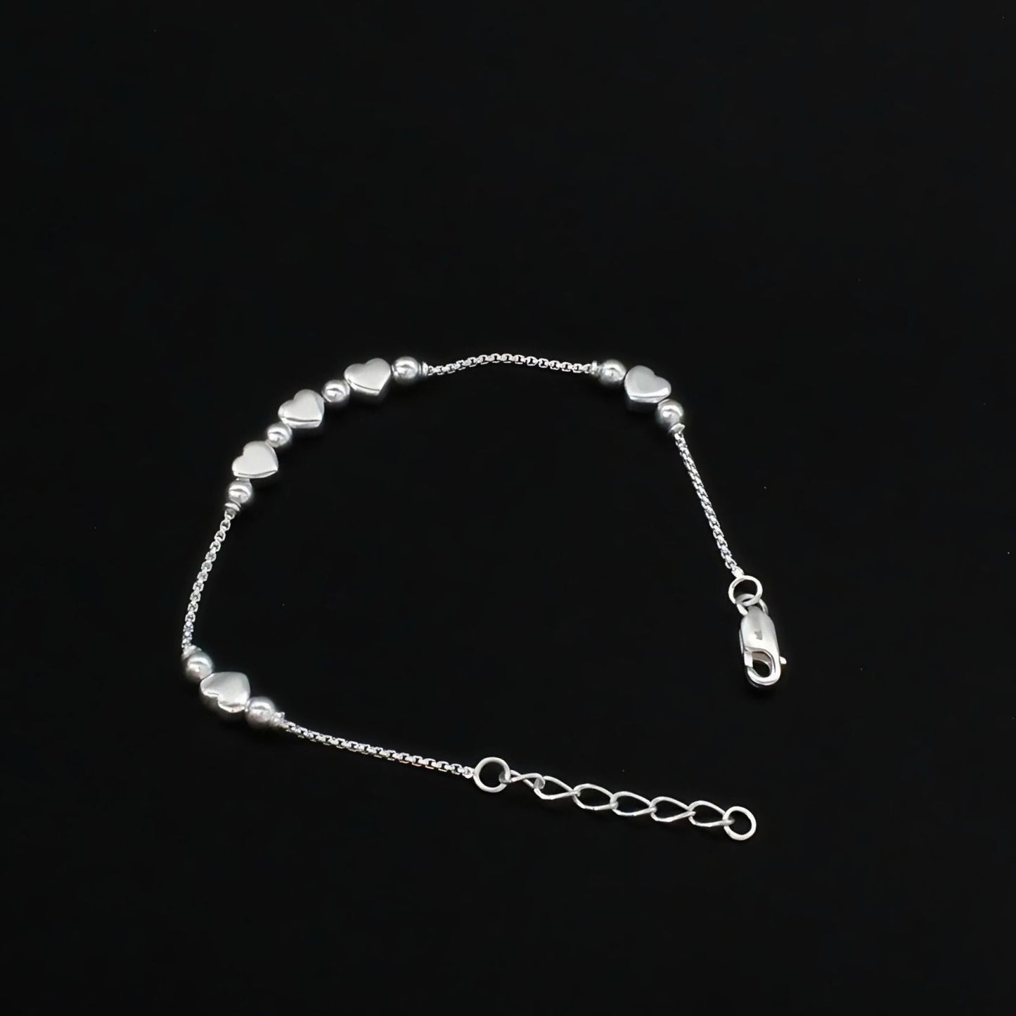 925 Sterling Silver unique trendy Heart Tennis Bracelet for Girls