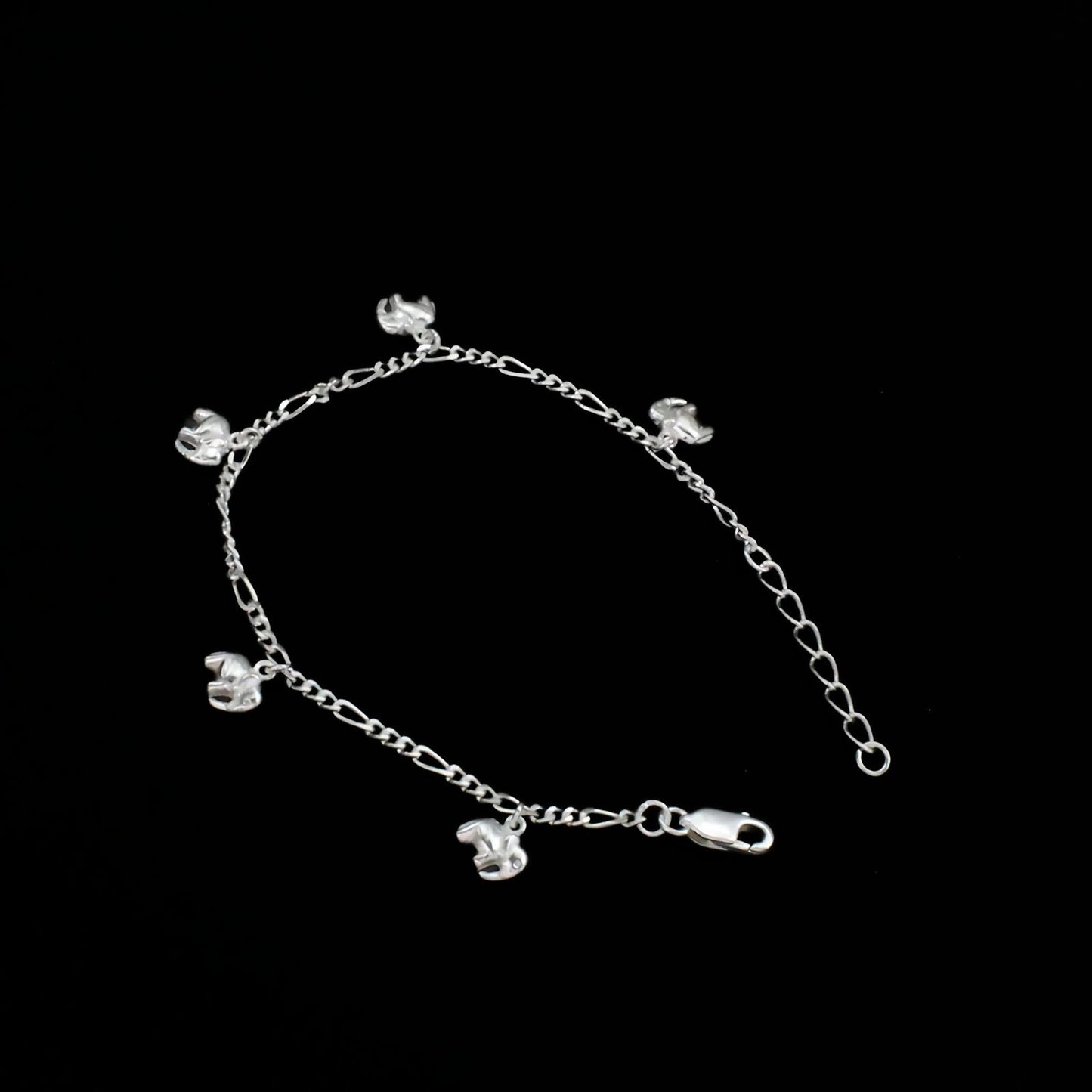 925 Sterling Silver best gifting five elephant Bracelet for Girls