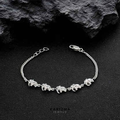 925 Sterling Silver  Elephant Charms kids gifting Bracelet Good Luck Gift