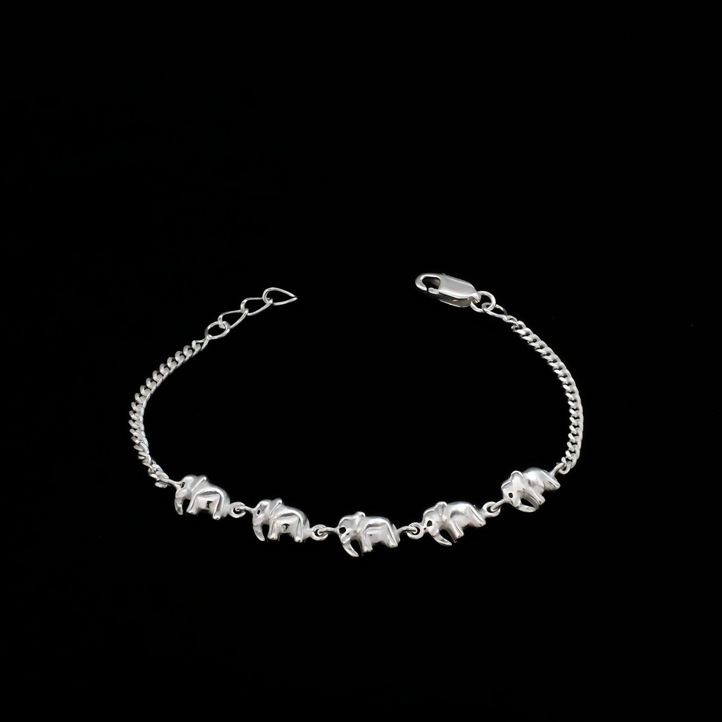 925 Sterling Silver  Elephant Charms kids gifting Bracelet Good Luck Gift