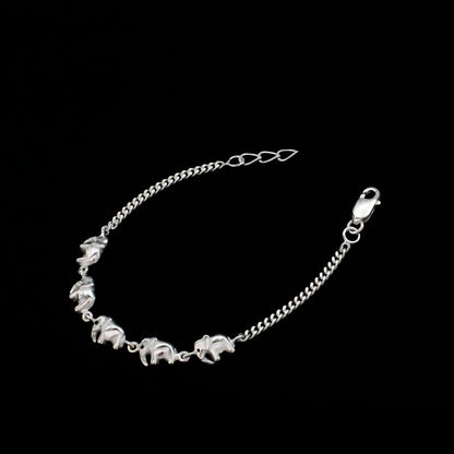 925 Sterling Silver  Elephant Charms kids gifting Bracelet Good Luck Gift