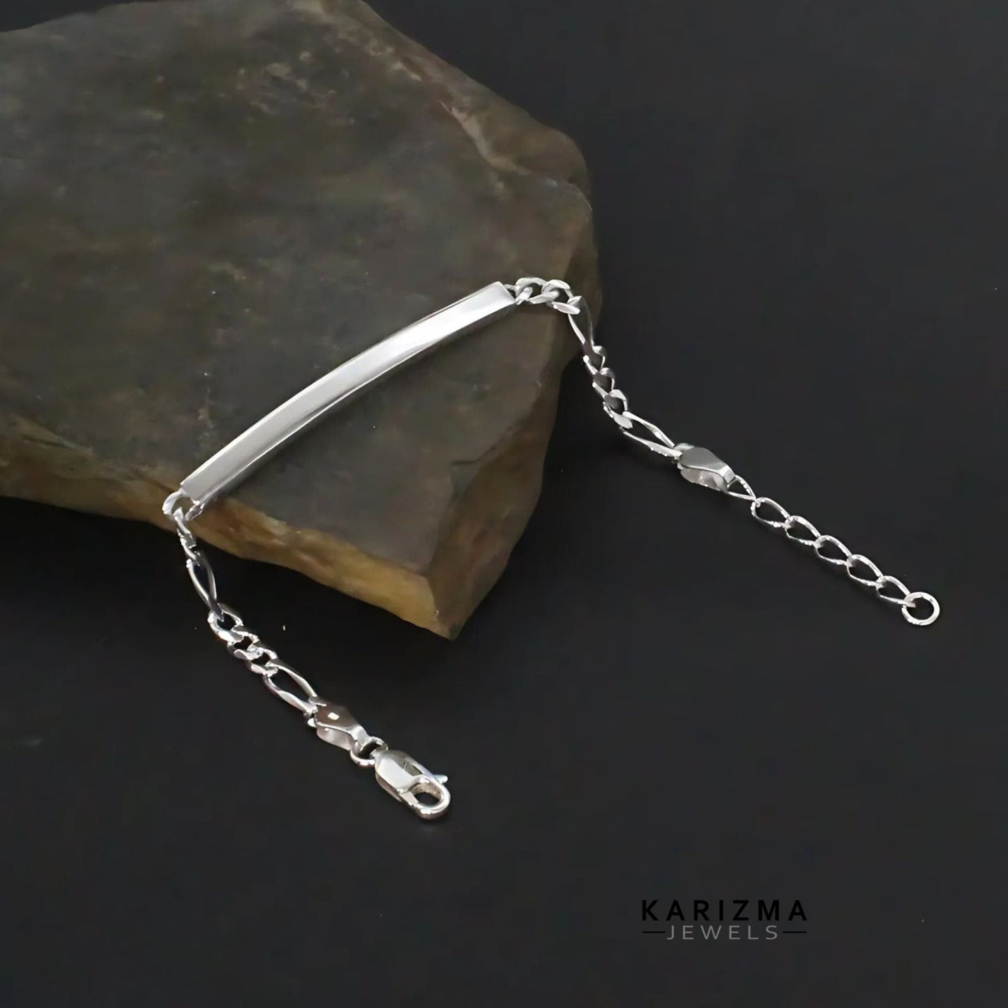 925 Sterling Silver Classic Figaro Chain Elegant handmade kids Bracelet