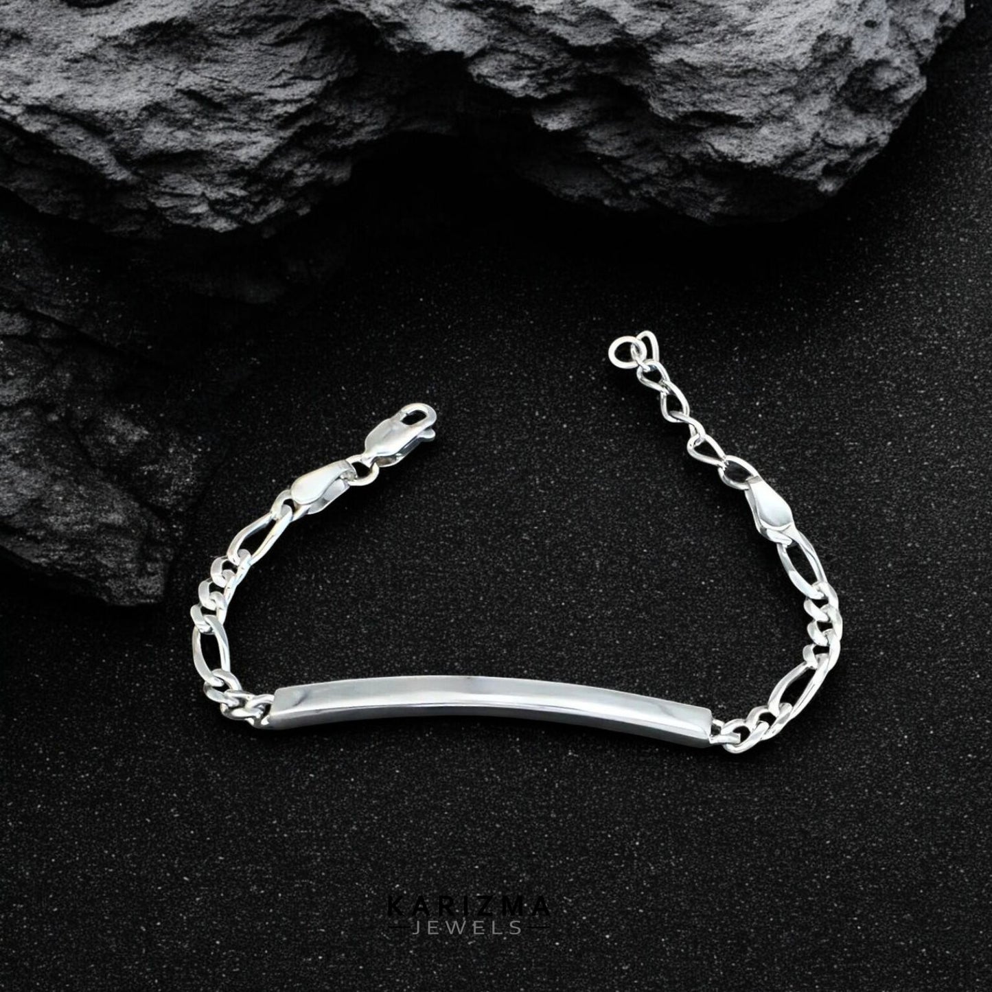 925 Sterling Silver Classic Figaro Chain Elegant handmade kids Bracelet