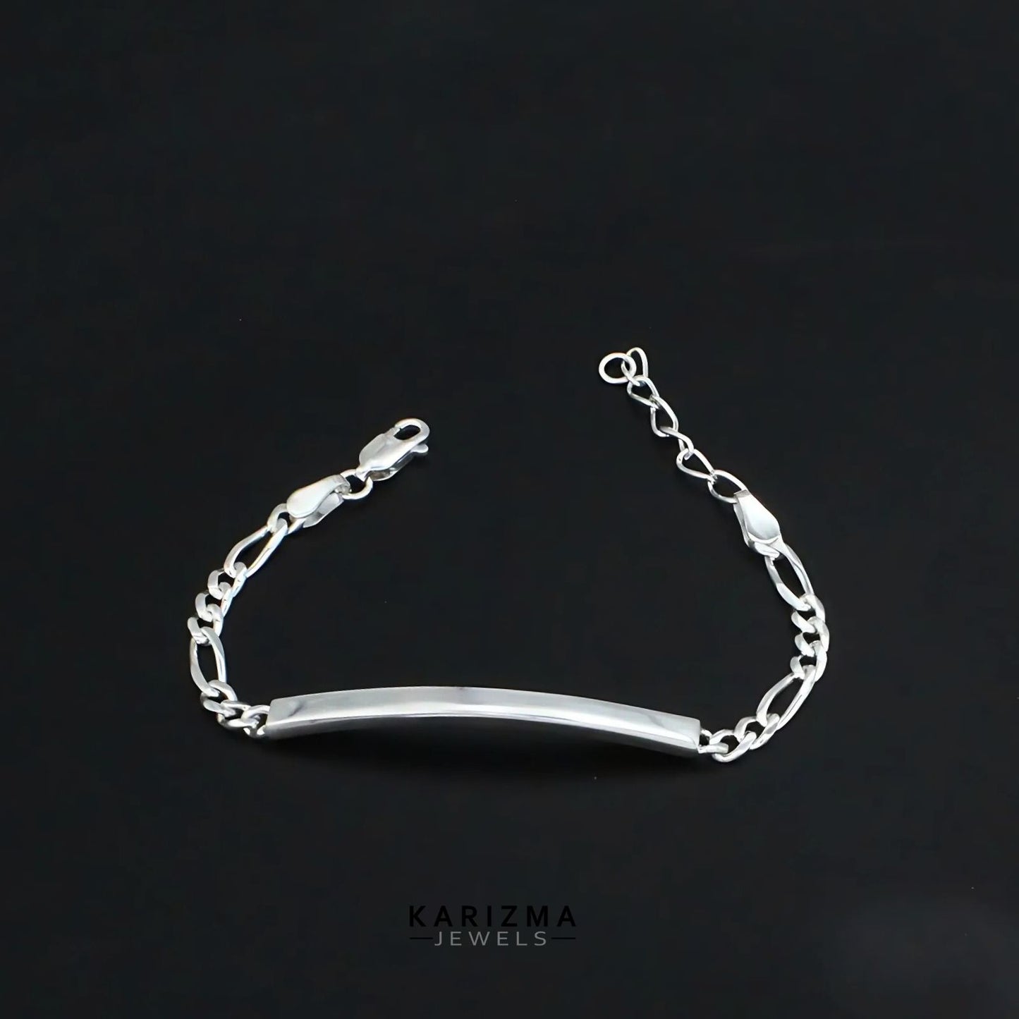 925 Sterling Silver Classic Figaro Chain Elegant handmade kids Bracelet