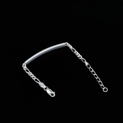 925 Sterling Silver Classic Figaro Chain Elegant handmade kids Bracelet