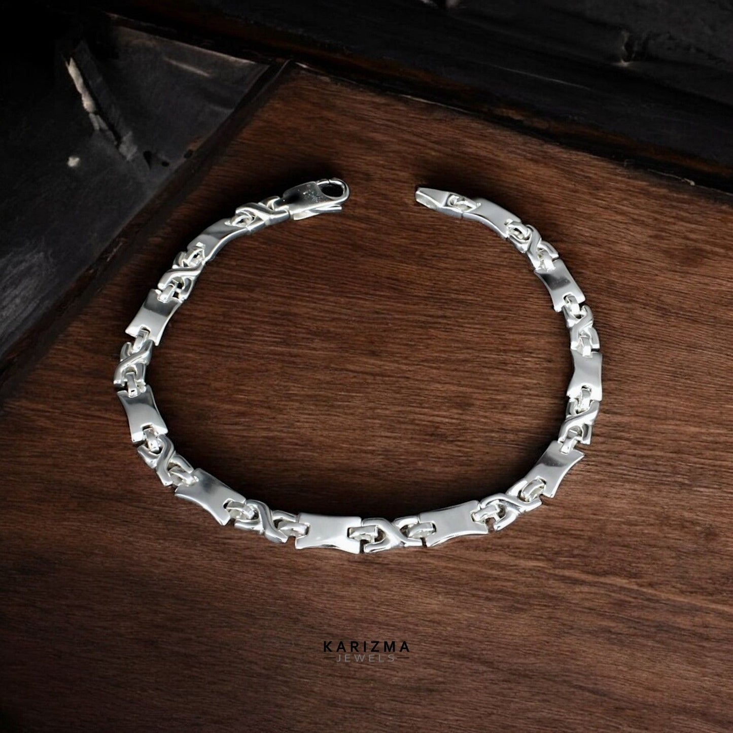 Real Silver Men's Bracelet Best gift for Man Jewelry 8.2"