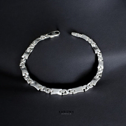 Real Silver Men's Bracelet Best gift for Man Jewelry 8.2"