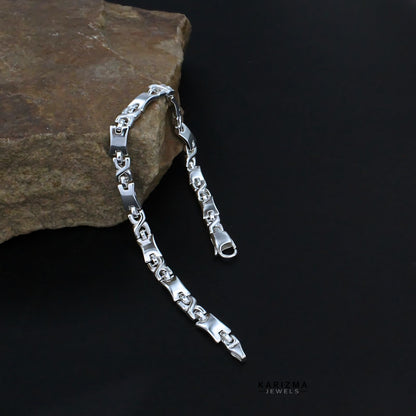 Real Silver Men's Bracelet Best gift for Man Jewelry 8.2"