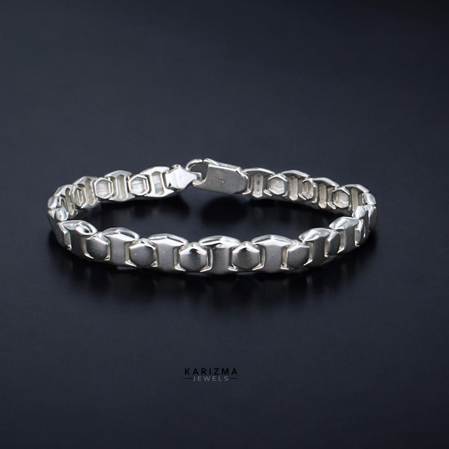 925 Sterling Silver Stylish jewelery for Men's designer Bracelet 8.5"