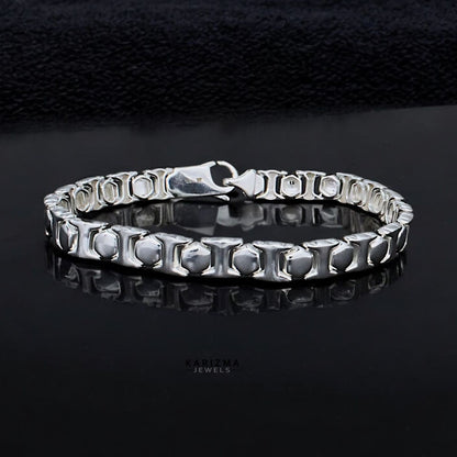 925 Real Silver gorgeous Men's Bracelet Man Jewelry 8.7"