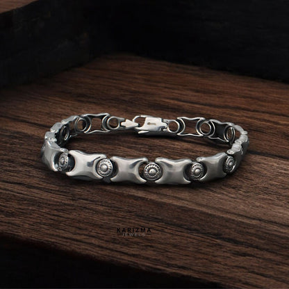 925 Sterling Silver Men's Oxidized Bracelet Man Jewelry 8.3"