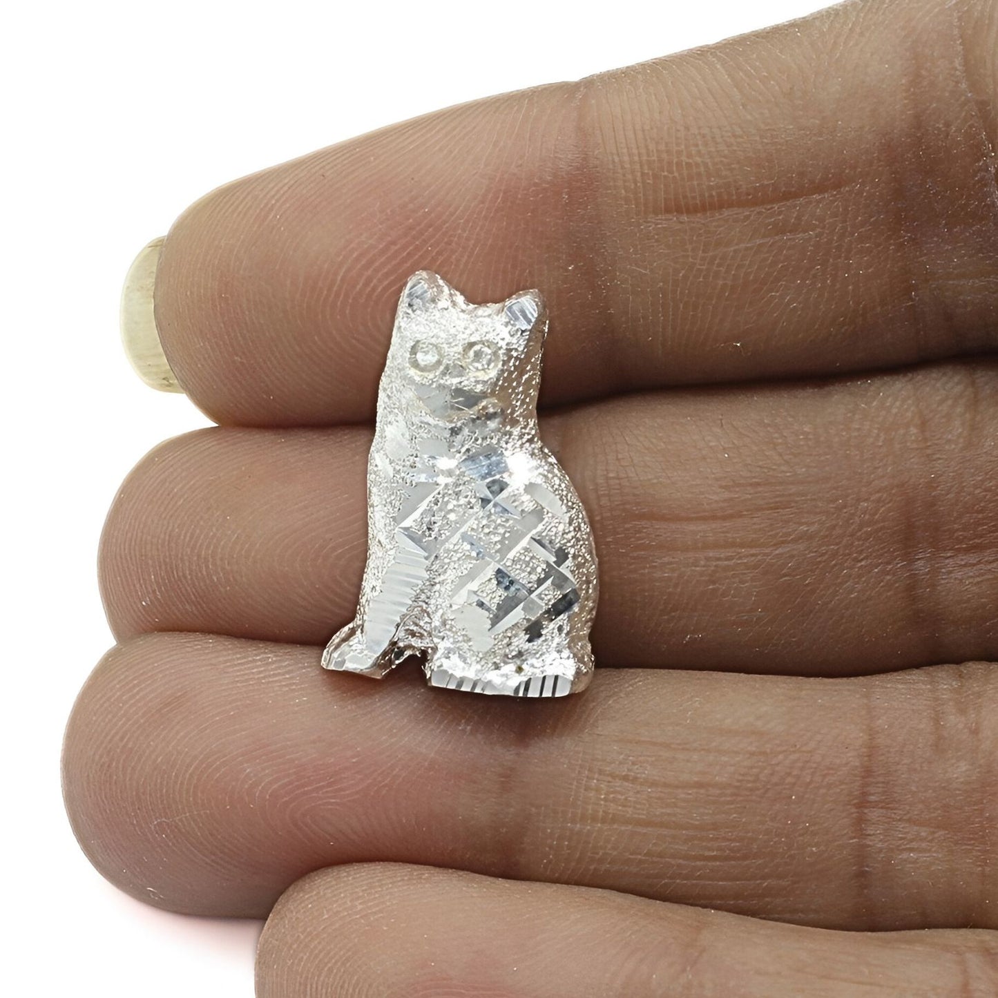 Pure Silver Cat for Lal kitab and astrological remedy in 999 Silver