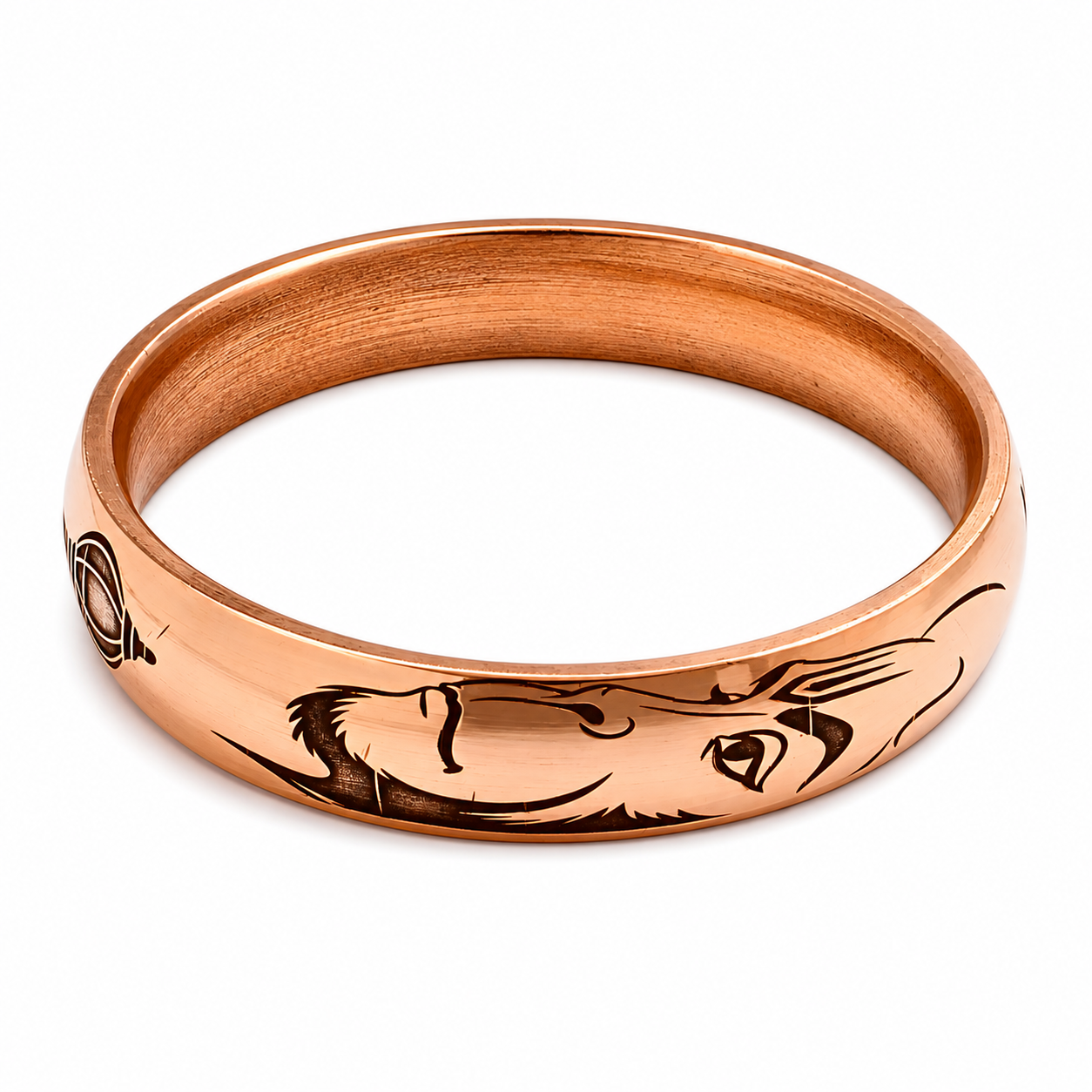 Jai Shri Ram Copper Kada Hanuman Face & Gada Permanent Deep Engraved Bangle