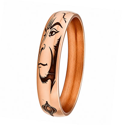 Jai Shri Ram Copper Kada Hanuman Face & Gada Permanent Deep Engraved Bangle