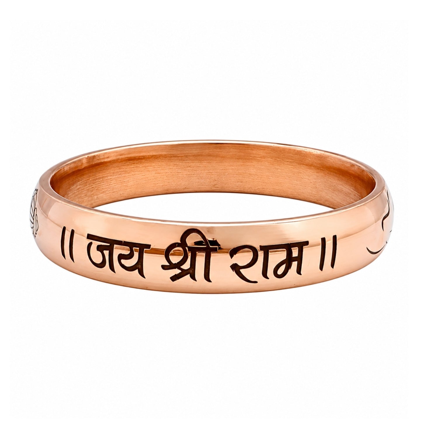 Jai Shri Ram Copper Kada Hanuman Face & Gada Permanent Deep Engraved Bangle